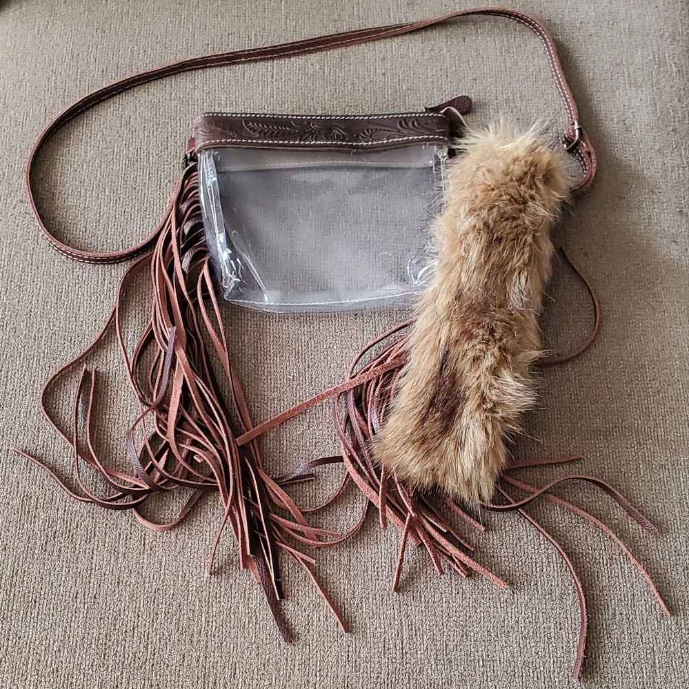 Myra Western fringe clear stadium bag